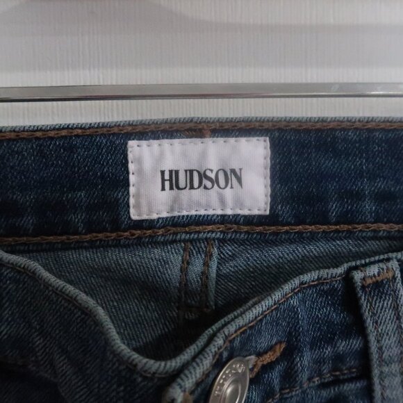 Hudson High Rise Straight Crop Woman Jeans Sz 28 Medium blue Faded Wash - Picture 10 of 12